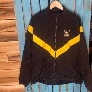Vintage Y2K US Army physical fitness track jacket size LT black yellow full zip
